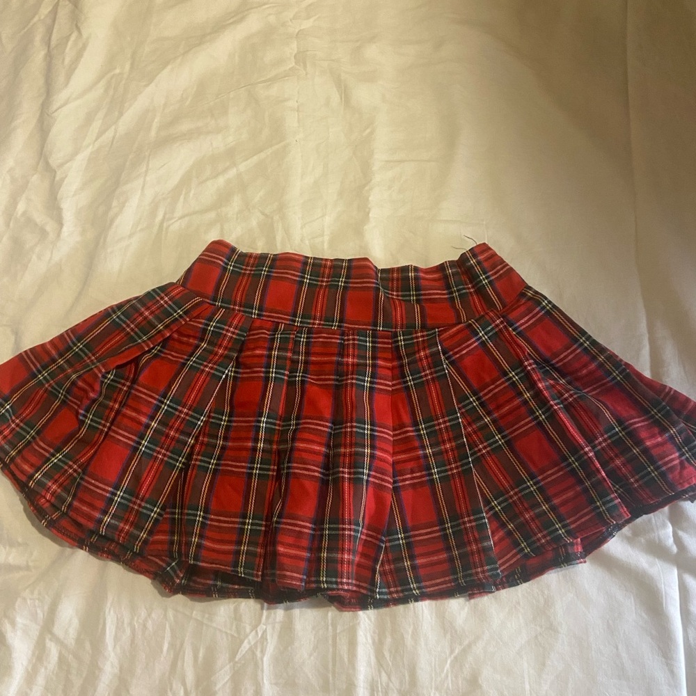Bold Red and Black Mini Skirt